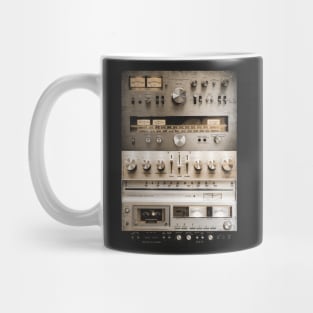 Setup Vintage Audio HiFi Sound System Mixed Media Collage Mug